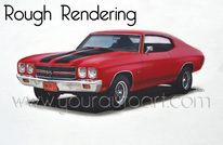 Rough Car Rendering of a 1970 Chevelle