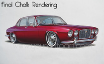 Detailed car rendering of a custom Jaguar