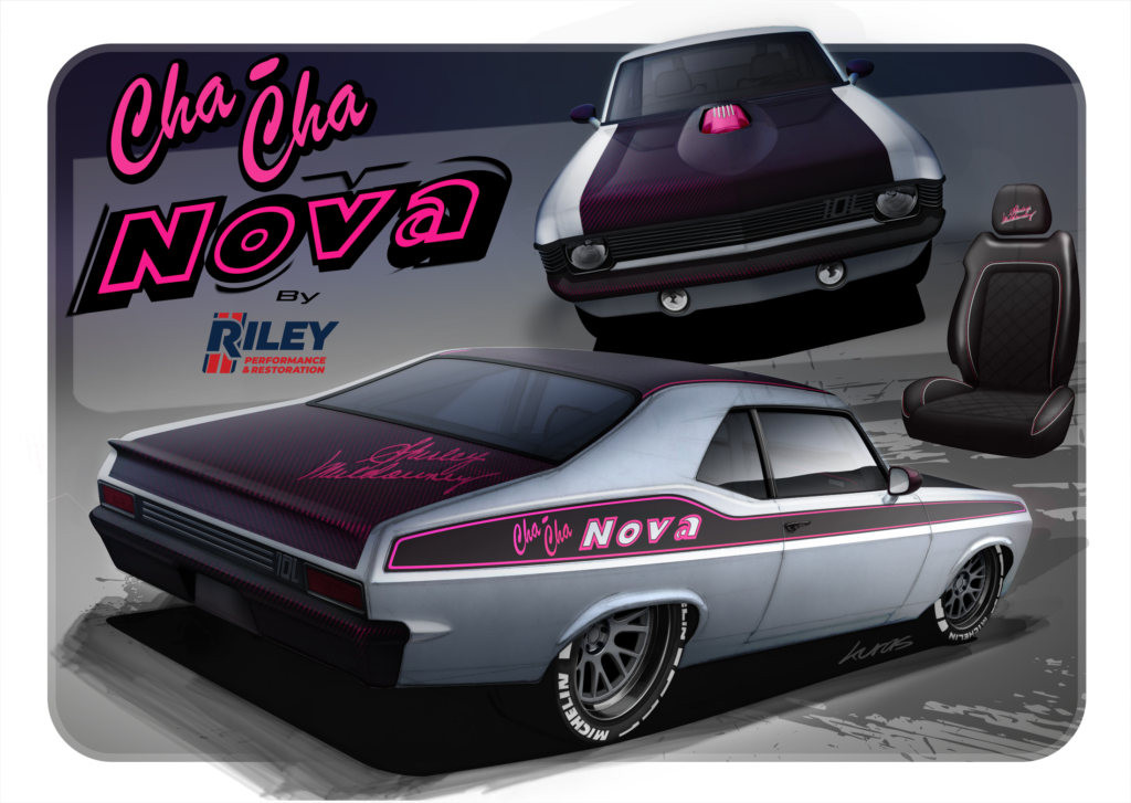 Custom Car renderings of the Cha Cha Chevy Nova